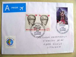 Cover Sent From Belgium To Lithuania Special Cancel Olympiade - Covers & Documents