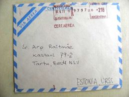 Cover Sent From Argentina To Estonia On 1971, Atm Machine Cancel Buenos Aires - Cartas & Documentos