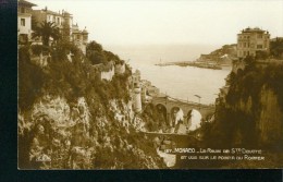 Monte-Carlo Monaco Le Ravin De St. Devote Et Vue Sur La Pointe De Rocher Sw Um 1930 - Mehransichten, Panoramakarten