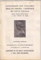 PROGRAMMA GENERALE STAGIONE 1959-60 SANTA CECILIA ROMA - Music