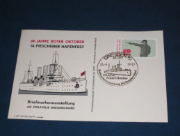 Postkarte Card  DDR Deutschland 1977 Dresden Pieschener Hafenfest Hafen Habour Schiff Ship 60 Jahre Roter Oktober - Máquinas Franqueo (EMA)