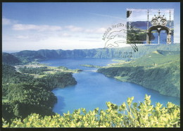 Portugal Açores Lac Volcanique Carte Premier Jour 2005 Azores Islands Volcanic Lake First Day Postcard - Vulcani