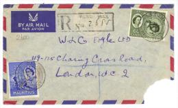 VER2600 - MAURITIUS , Raccomandata 11/01/1957 Per Londra. Busta Rovinata - Mauritius (...-1967)