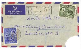 VER2600 - MAURITIUS , Raccomandata 11/01/1957 Per Londra. Busta Rovinata - Maurice (...-1967)