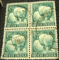 India 1967 Fruit Mangoes 50p X4 - Used - Used Stamps