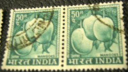 India 1967 Fruit Mangoes 50p X2 - Used - Gebraucht