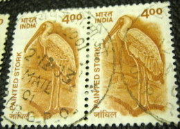 India 2000 Painted Stork 4.00 X2 - Used - Used Stamps