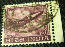 India 1965 Gnat Fighter Plane 20p - Used - Oblitérés