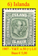 Islanda-006 (1907 - Y&T: N.50 (+) LH) - Ongebruikt