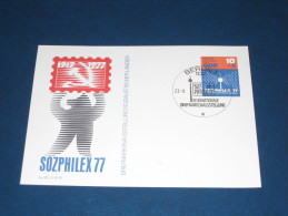 Postal Stationery DDR Ganzsache Postal Stationery Deutschland 1977 Sozphilex Internationale Briefmarkenausstellung - Cartes Postales - Oblitérées
