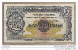 Forze Armate Britanniche - Banconota Circolata Da 5 Sterline 2° Serie P-M23 - 1950 - Forze Armate Britanniche & Docuementi Speciali