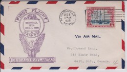 USA - 1928 - POSTE AERIENNE - ENVELOPPE AIRMAIL De NASHVILLE (TENNESSEE) - FIRST FLIGHT - C.A.M. 30 - CHICAGO TO ATLANTA - 1c. 1918-1940 Storia Postale