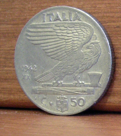 ITALIA  FASCIST -- 50 CENTESIMI 1942 AN XX - 1900-1946 : Victor Emmanuel III & Umberto II