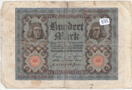 Billets - B915 -  Allemagne   - Billet 100 Mark 1920  ( Type, Nature, Valeur, état... Voir 2scans) - 100 Mark