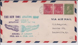 USA - 1929 - POSTE AERIENNE - ENVELOPPE AIRMAIL De NEW YORK  - NEW YORK AVIATION SHOW - AVIATORS' POST - AMERICAN LEGION - 1c. 1918-1940 Storia Postale