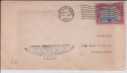 USA - 1930 - POSTE AERIENNE - ENVELOPPE AIRMAIL De TUCSON  ( ARIZ) - SOUTHERN TRANSCONTINENTAL ROUTE - 1° FLIGHT- 33 POD - 1c. 1918-1940 Lettres