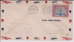 USA -1930  - POSTE AERIENNE - ENVELOPPE AIRMAIL De COLUSA ( CALIF )  -  AIRPORT DEDICATION - COLUSA CHAMBER OF COMMERCE - 1c. 1918-1940 Lettres