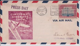 USA -1930  - POSTE AERIENNE - ENVELOPPE AIRMAIL De CINCINNATI  ( OHIO) - CINCINNATI AIRCRAFT SHOW -  PRESS DAY - 1c. 1918-1940 Lettres