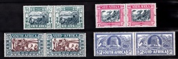 South Africa, 1938, SG 76 - 79, Complete Set Of 4 Mint Hinged Pairs - Neufs