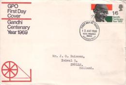 Großbritannien / United Kingdom - Mi-Nr 527 FDC (s409) - Mahatma Gandhi