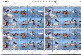 1991 Taiwan Stream Birds Stamps Sheet Bird Duck Kingfisher Fish Resident Migratory - Konvolute & Serien