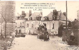 CHALONNES SUR LOIRE INONDATIONS DE DECEMBRE 1910 ROUTE DE LA GARE LA LOIRE MONTE A 7 METRES  ,A VOIR !!REF 33362 - Chalonnes Sur Loire