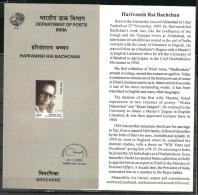 INDIA, 2003, Harivansh Rai Bachchan, (Poet),  Brochure - Briefe U. Dokumente