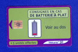 VARIÉTÉS FRANCE TÉLÉCARTE / 04 / 2001 BATTERIE 50 + 5 UNITÉS  F 1139A  PUCE SO3 - Varietà