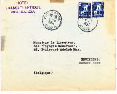 ALGERIE LETTRE AVEC N° 314 15F BLEU COUR MAURESQUE DU MUSÉE DU BARDO A DESTINATION DE LA BELGIQUE CACHET D'ALGER 1954 - Covers & Documents