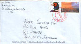 USA-Letter Circulated In 2001 To Romania-Ring-necked Pheasant - Gallináceos & Faisanes