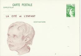 FRANCE  - CARTE POSTALE DE 1.00 FR -LA CITÉ ET L´ENFANT - AVEC IMAGE PAS USAGÉE - PAS OBLITERÉE RE6073 - Cartes Postales Repiquages (avant 1995)
