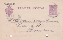 00005 Entero Postal  De Infantes A Barcelona 1925 - 1850-1931