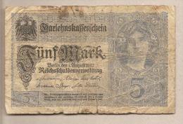 Germania - Banconota Circolata Da 5 Marchi - 1917 - 5 Mark