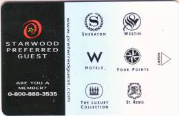 Pas Télecarte Carte V.I.P  STARWOOD PREFERRED GUEST    Qualité Utilisée Et TTB ** - Clés D'hôtel