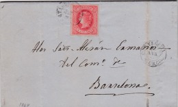 00022 Carta De Cartagena A Barcelona 1864 - Briefe U. Dokumente