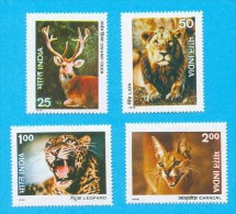 INDE INDIA FELINS LEOPARDS  LIONS 1976 / MNH** / A 21 - Ongebruikt