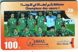 ***Télécarte Prépayée GSM Du MAROC  "Champions Des Coeursl"  100Dh Vide  TTB  A Saisir *** N° Lot :000301881745 - Morocco