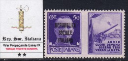 ITALY - R.S.I. - Prop. Guerra - SAGGIO DI SOPRASTAMPA PRIVATA DI TORINO - MOLTO RARO - GOMMA INTEGRA - MNH** 09 - Oorlogspropaganda