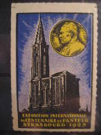 Strasbourg 1923 PASTEUR Biology Biologie Poster Stamp Label Vignette Viñeta FRANCE - Louis Pasteur