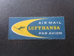 étiquettes Postales Par Avion By Air Mail Document Des Postes:Lufthansa Allemagne Deutschland - Andere & Zonder Classificatie