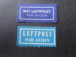 étiquettes Postales Par Avion By Air Mail -corréos Aéro  Per Via Aéra Mit Luftpost Document Des Postes:Allemagne Deutsch - Otros & Sin Clasificación