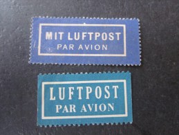 étiquettes Postales Par Avion By Air Mail -corréos Aéro  Per Via Aéra Mit Luftpost Document Des Postes:Allemagne Deutsch - Sonstige & Ohne Zuordnung