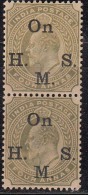 British India Edward  MH Service, Four Annas PAIR,  On.H.M.S. 1902 - 1902-11 Koning Edward VII
