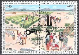 UNO Wien 1986 MiNr.56 - 59 4er Block O Ersttagsstempel  UNDP  ( 658) - Usados