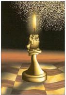 Chess Schach Echecs Ajedrez  Piece Candle Russia Postcard - Schaken