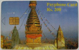 NEPAL - Chip - Payphone Card - Rs.200 - Re Issue - Number At Bottom - Nepal