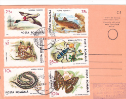 AVIZ DE RECEPTION,STAMP,BIRDS,TADORNA,LYNX,VIPERA BERUS,ROSALIA ALPINA,AIDA TASGIAN - Brieven En Documenten