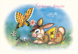 LAPINS,RABBITS,1990,POSTCARD STATIONERY,ENTIERS POSTAUX,ROMANIA. - Hasen