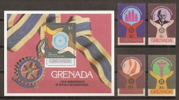 ROTARY - GRENADA 1980 - Yvert #905/08+H84 - MNH ** - Rotary, Lions Club