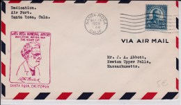 USA - 1929 - POSTE AERIENNE - ENVELOPPE AIRMAIL De SANTA ROSA  ( CALIFORNIE ) - DEDICATION - 1c. 1918-1940 Covers